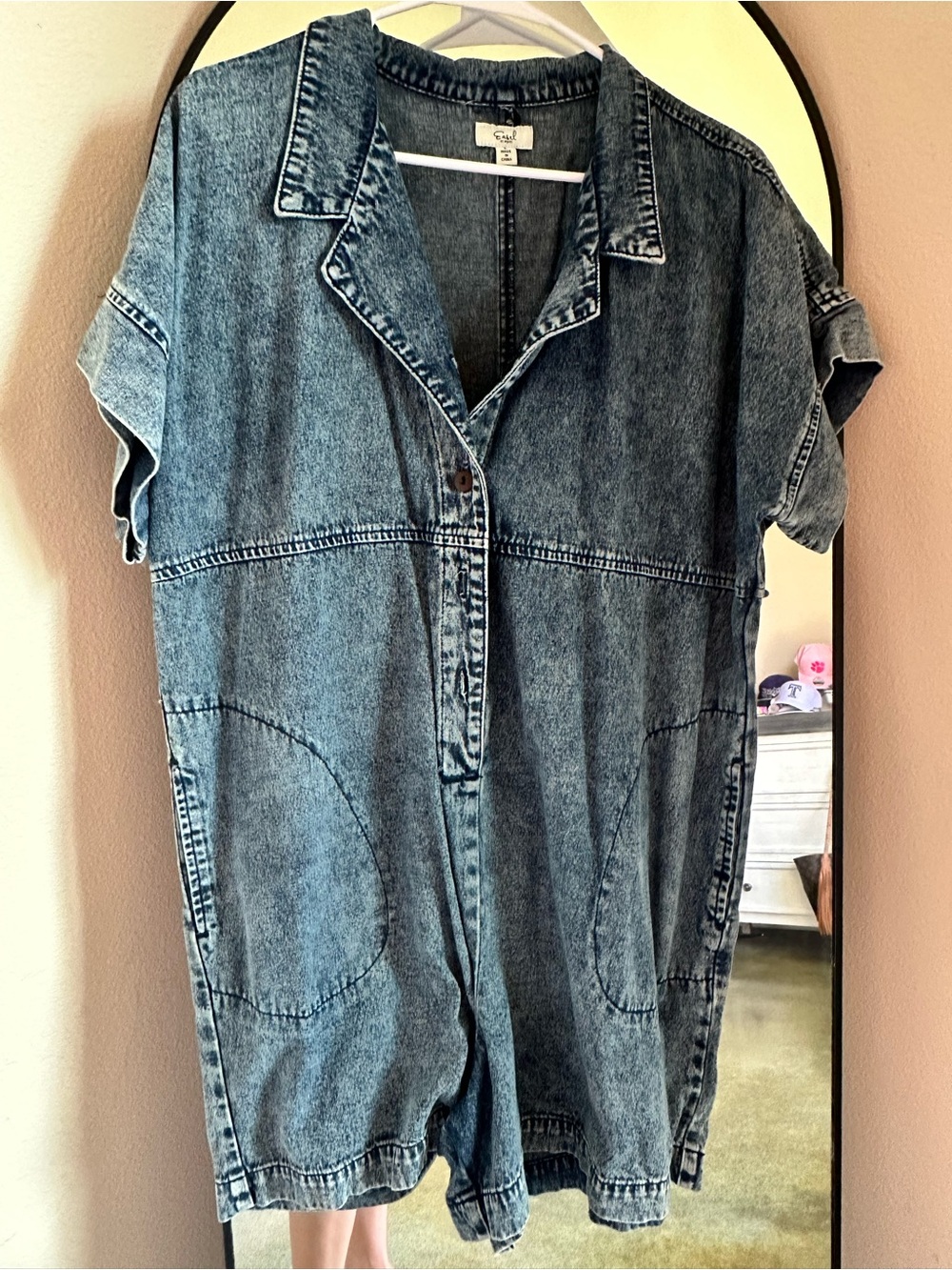 Easel Denim Romper